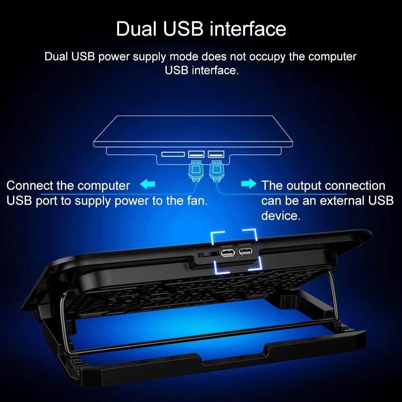 Silent Six-fan Cooling Holder for Notebook Computers - Dazzling Red