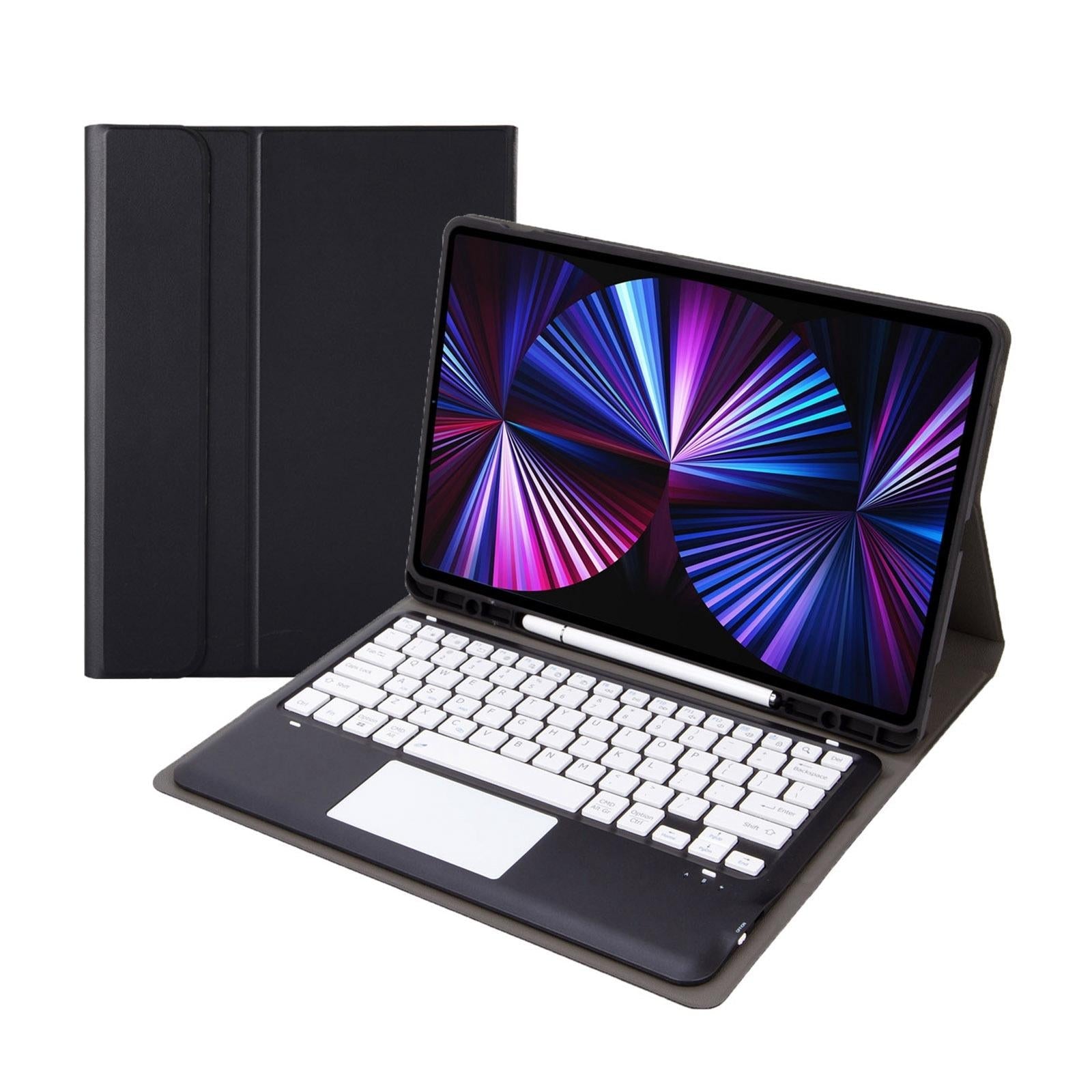 Detachable Bluetooth Keyboard Leather Case For Ipad Pro 12.9 2021 / 2020 / 2018 With Touch Pad - Pink