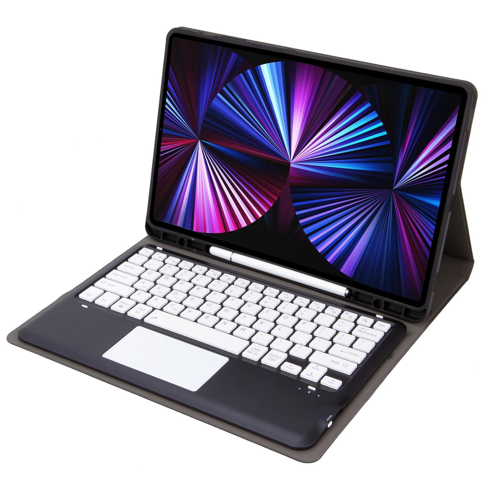 Detachable Bluetooth Keyboard Leather Case For Ipad Pro 12.9 2021 / 2020 / 2018 With Touch Pad - Pink