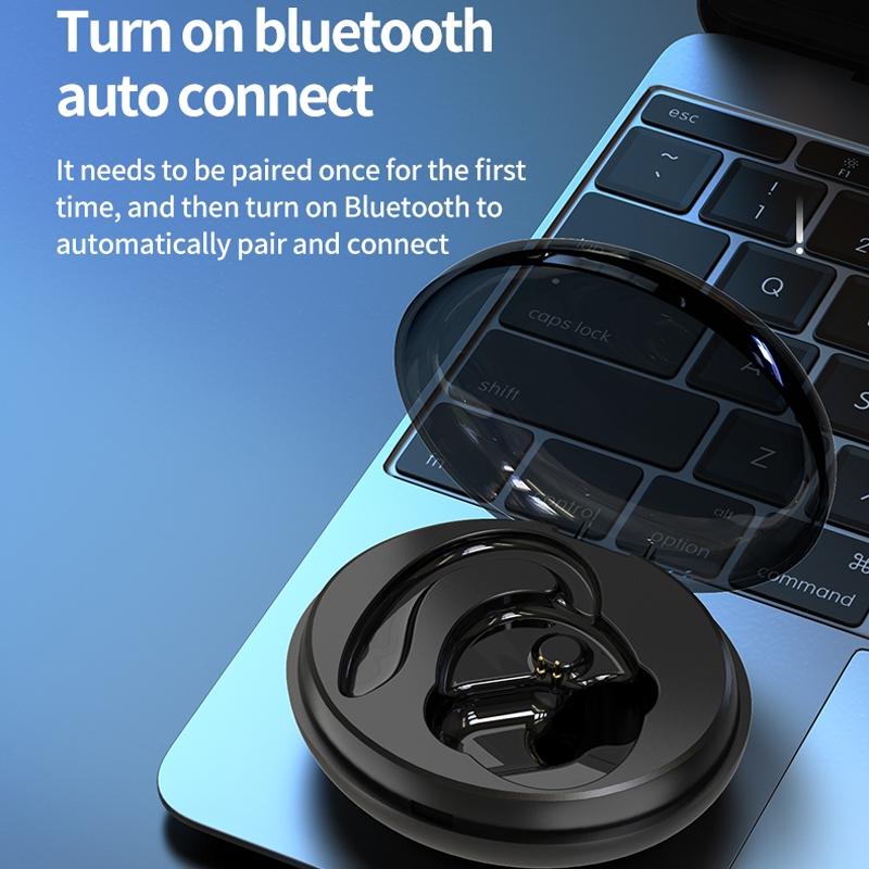 Wireless Bluetooth Earphones with Charging Case - F8 - Blue Single Ear