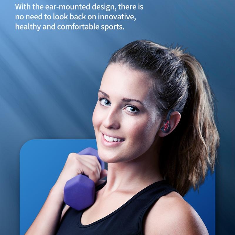 Wireless Bluetooth Earphones with Charging Case - F8 - Blue Single Ear