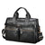 Large Capacity Retro Cowhide Briefcase - Coffee Metal