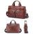 Large Capacity Retro Cowhide Briefcase - Coffee Metal