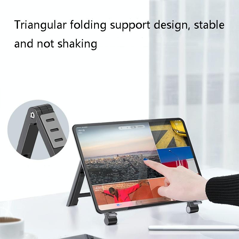 Portable Aluminum Notebook Stand - Compact Cooling Bracket - Silver