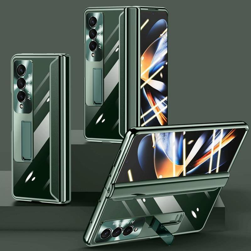 For Samsung Galaxy Z Fold4 5G Samsung Fold 4 Full Body Hinge Case - Electroplated - Gold