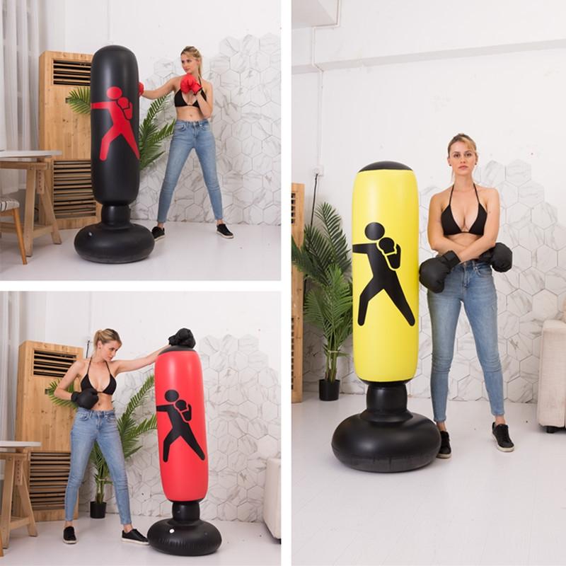 Vertical Inflatable Non-Tumbler Boxing Column - 160Cm Height - Red