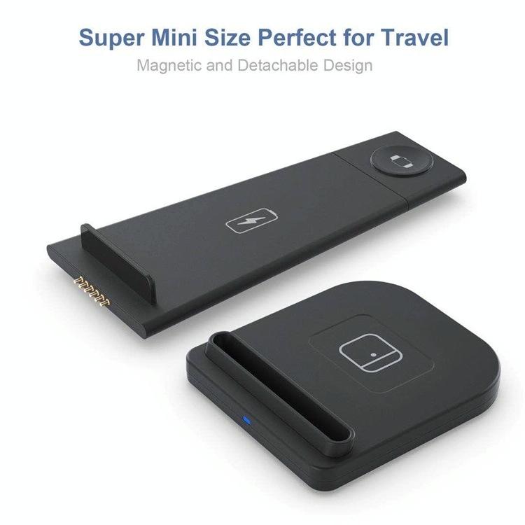 3 In 1 Portable Wireless Charger Detachable - Black