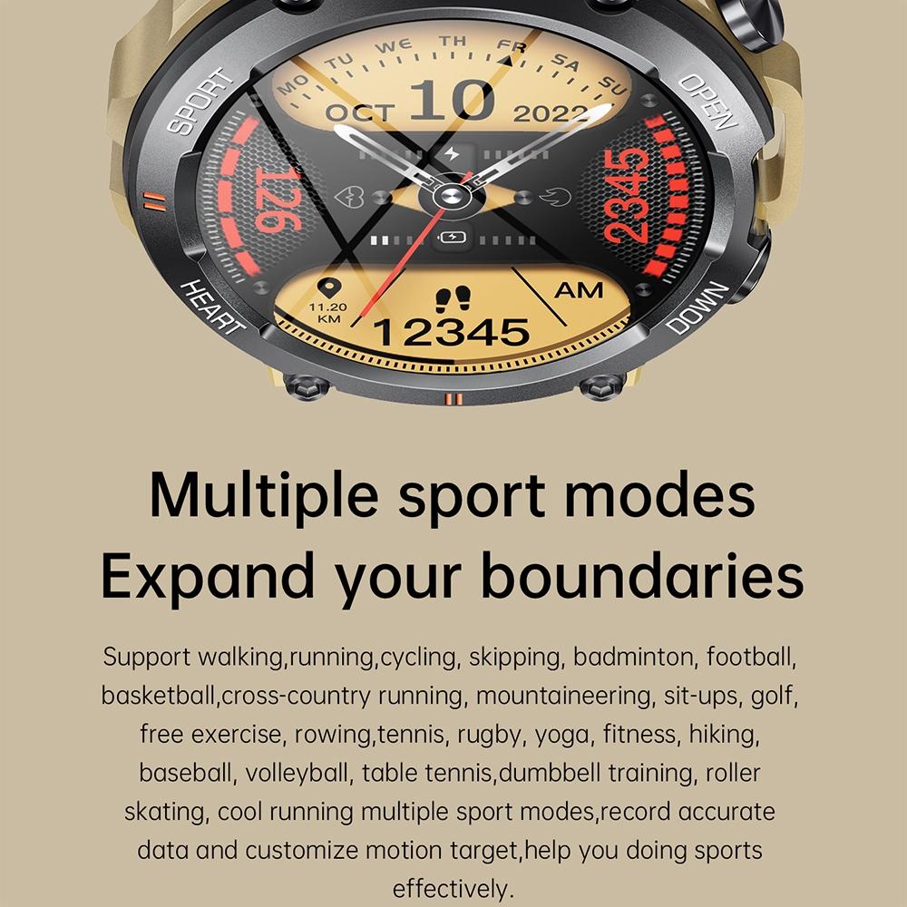 1.39 Inch Heart Rate / Blood Pressure / Blood Oxygen Monitoring Smart Calling Watch - Gray