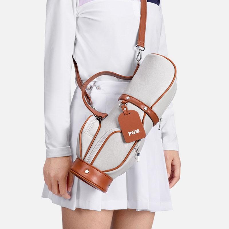 Lightweight Golf Crossbody Bag For Women Compact Mini Ball Storage Solution - Grey Brown