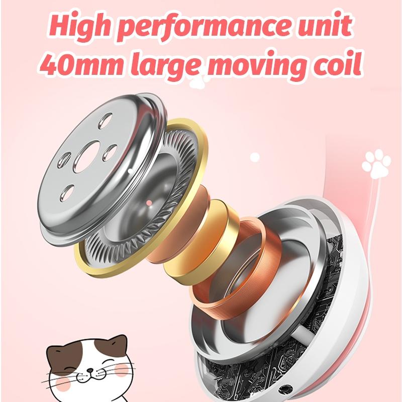 7.1 Surround Sound Cat Ear Gaming Headset With Mic - Pink