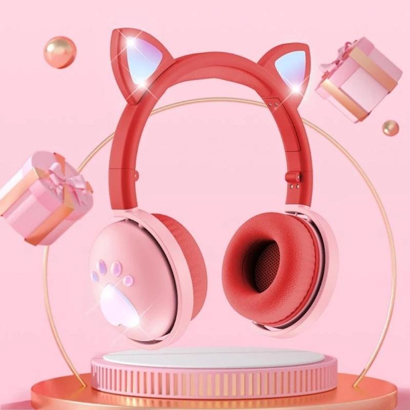 7.1 Surround Sound Cat Ear Gaming Headset With Mic - Pink