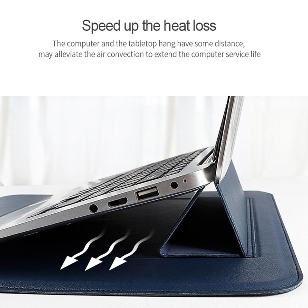 13.3 Inch Multifunctional Notebook Liner Bag in Pu Material - Black