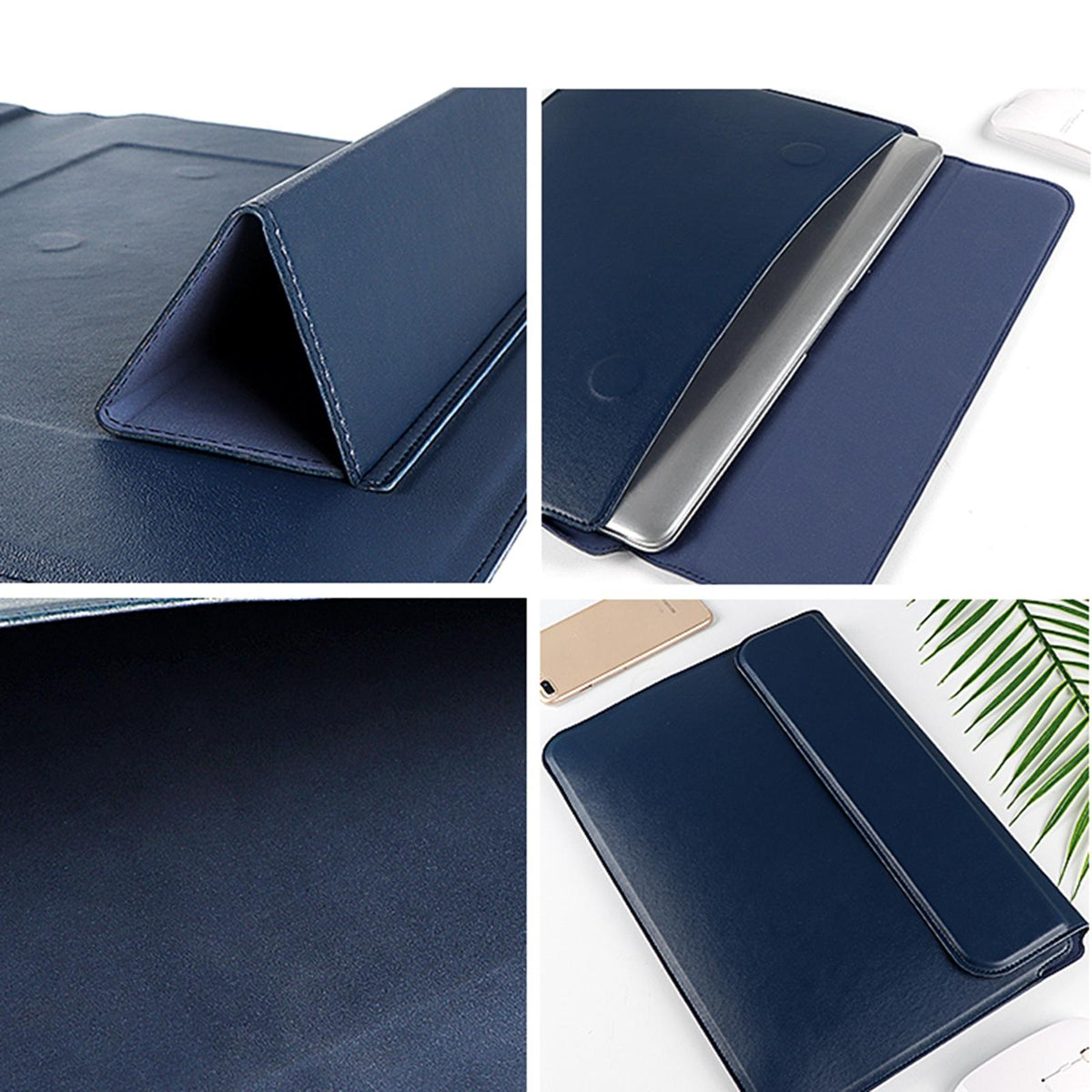 13.3 Inch Multifunctional Notebook Liner Bag in Pu Material - Black