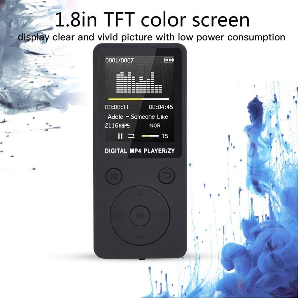 Portable Mp4 Music Player With Fm Radio & Recording Black - Blue No Memory
