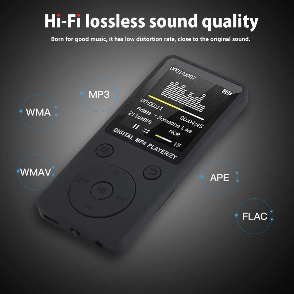 Portable Mp4 Music Player With Fm Radio & Recording Black - Blue No Memory