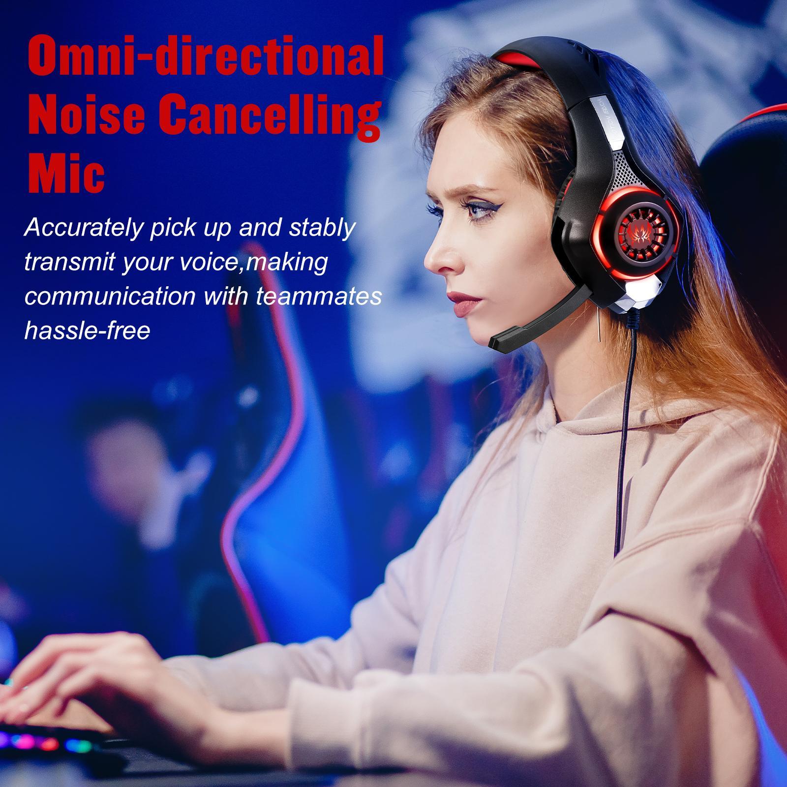 Omni Mic Gaming Headset 1.9M Length - Black Red