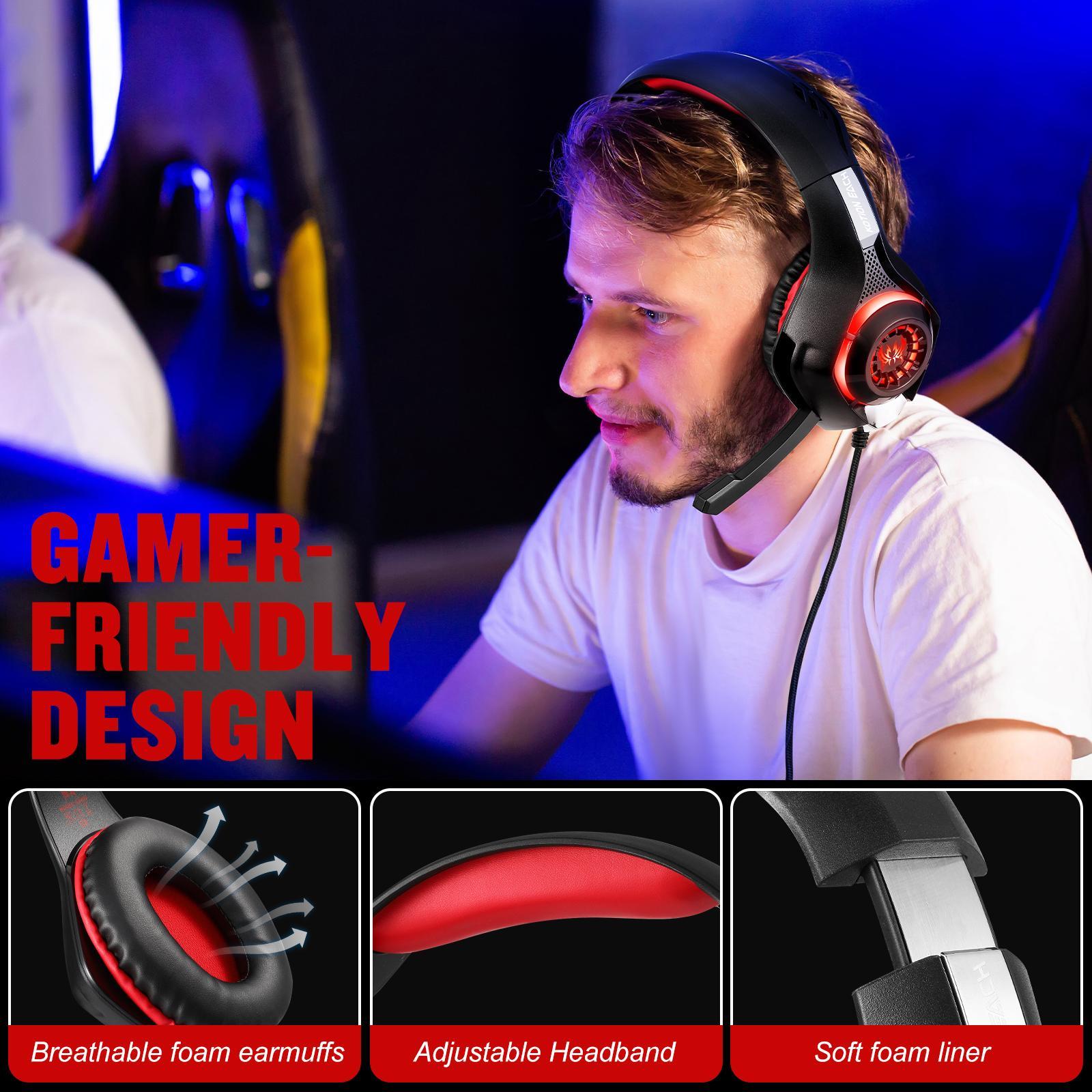 Omni Mic Gaming Headset 1.9M Length - Black Red