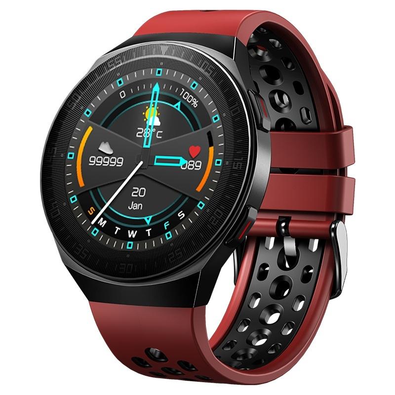 1.28 Inch Ip67 Waterproof Smart Watch With Bluetooth Call Sleep &amp; Heart Rate Monitoring - Red