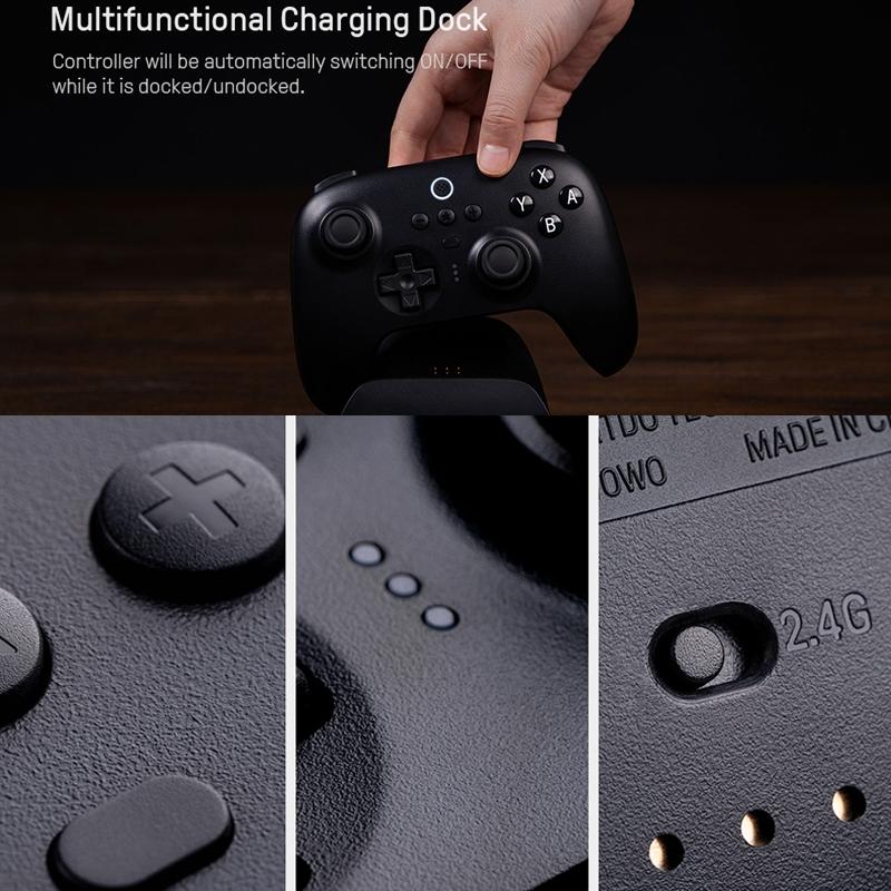 Wireless Gaming Controller for Switch / Pc - Tooth Design - Black