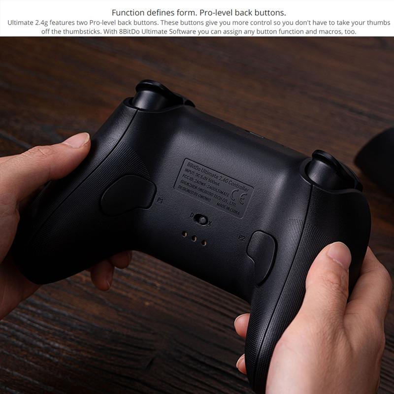 Wireless Gaming Controller + Charging Dock for Pc / Windows 10 / 11 / Steam Deck - 2.4g - Black