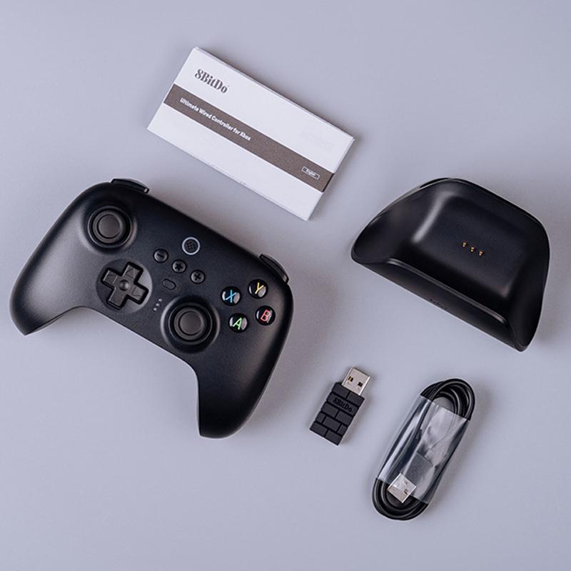 Wireless Gaming Controller + Charging Dock for Pc / Windows 10 / 11 / Steam Deck - 2.4g - Black