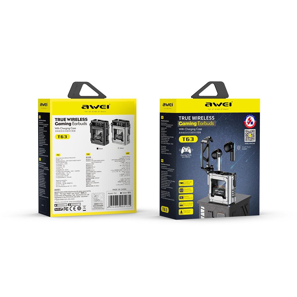 Wireless Gaming Earbuds - Tws Bluetooth - Silver