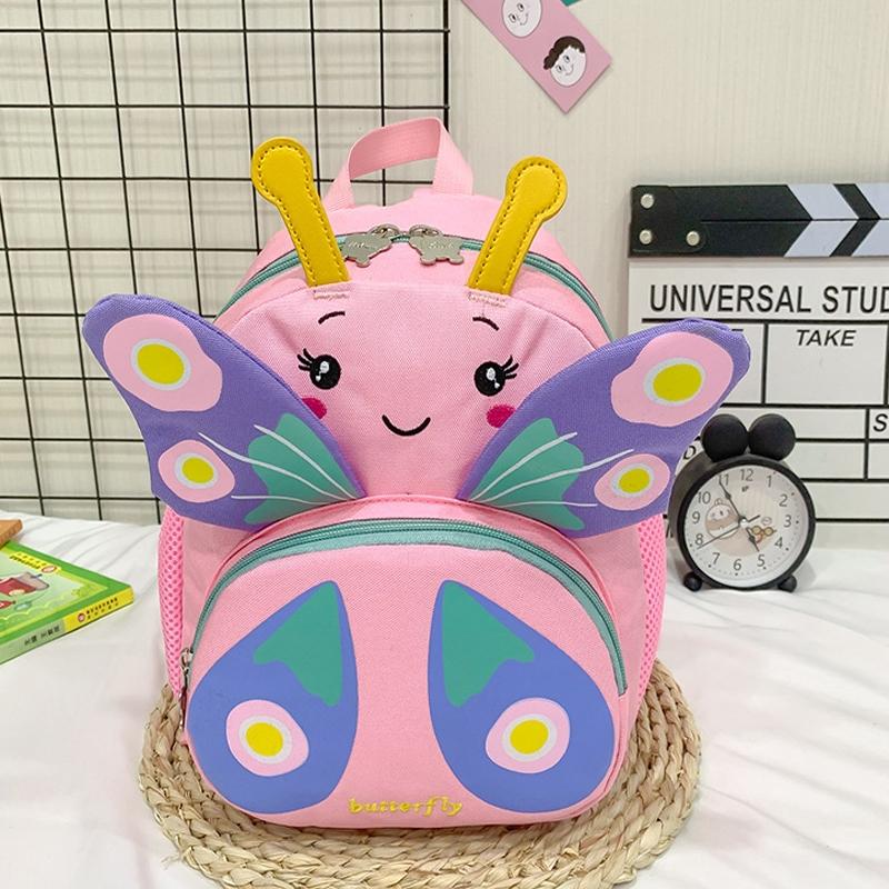 Girls' Butterfly Backpack - Compact and Colourful - Pink