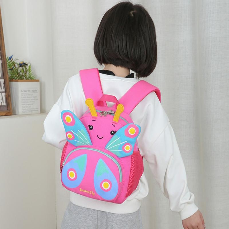 Girls' Butterfly Backpack - Compact and Colourful - Pink