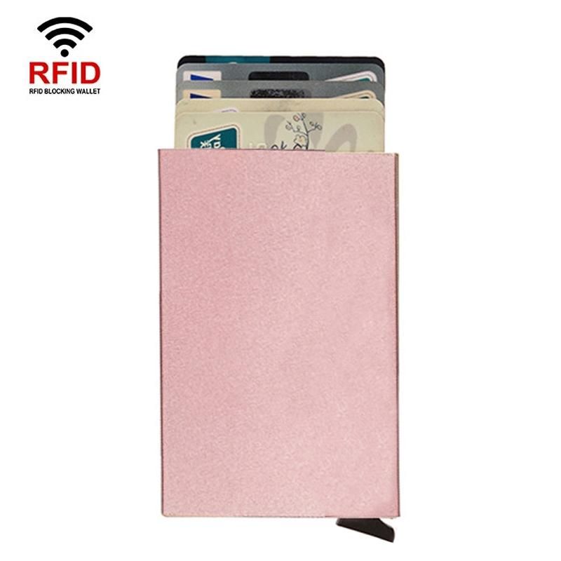 Metal Rfid Card Holder Wallet - Compact Design - Light Grey