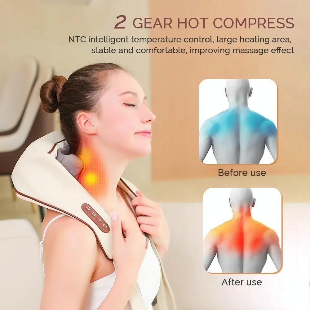 Shiatsu Neck & Shoulder Massager With Heat Electric - Gray