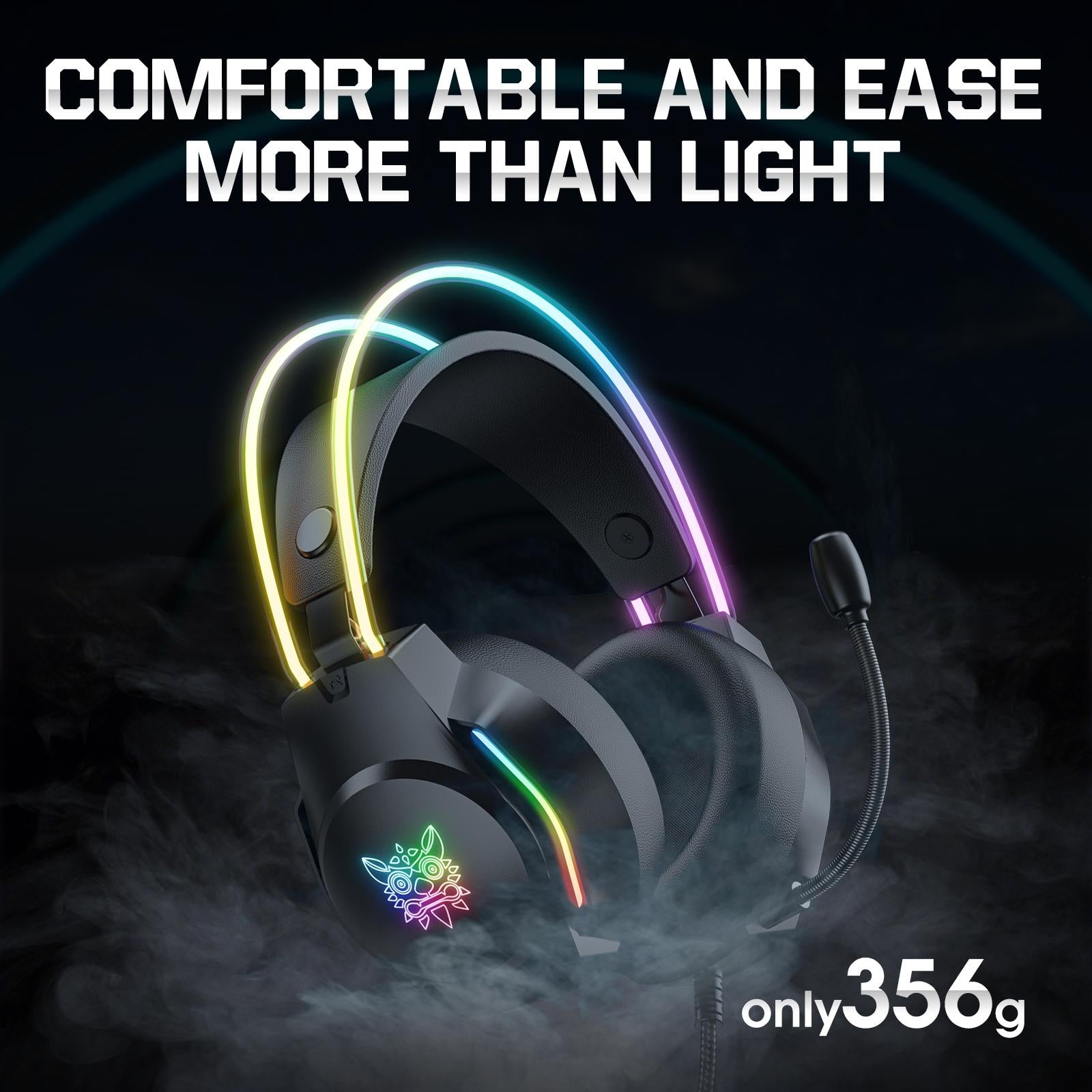 Rgb Wired Gaming Headset With Usb+3.5Mm - Black