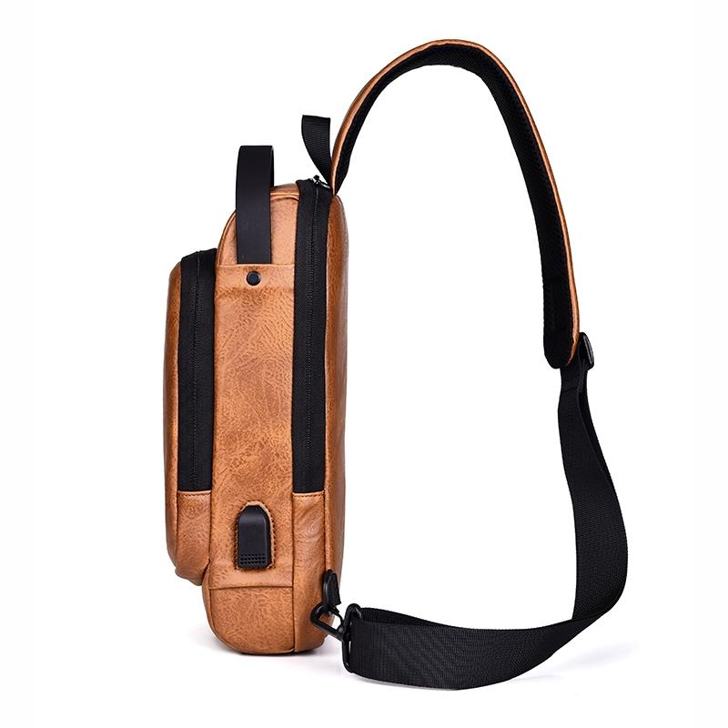 Waterproof Anti Theft Crossbody Backpack For Men - Light Brown