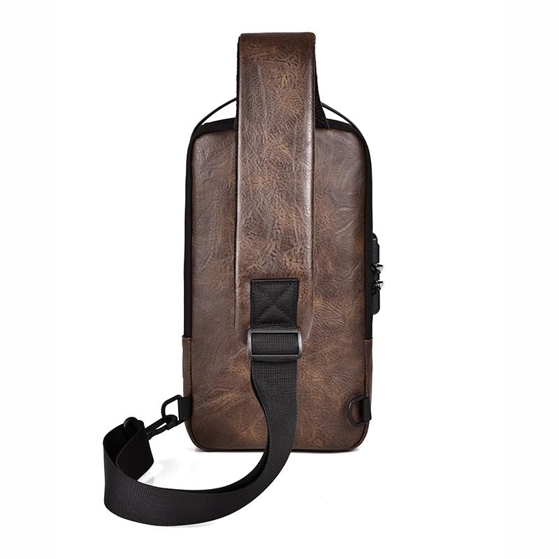 Waterproof Anti Theft Crossbody Backpack For Men - Light Brown