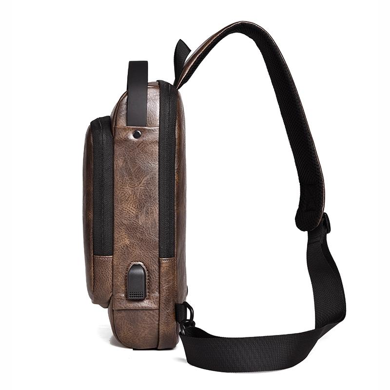 Waterproof Anti Theft Crossbody Backpack For Men - Light Brown