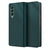 For Samsung Galaxy Z Fold4 5G Foldable Leather Phone Case - Horizontal Flip - Plain Green
