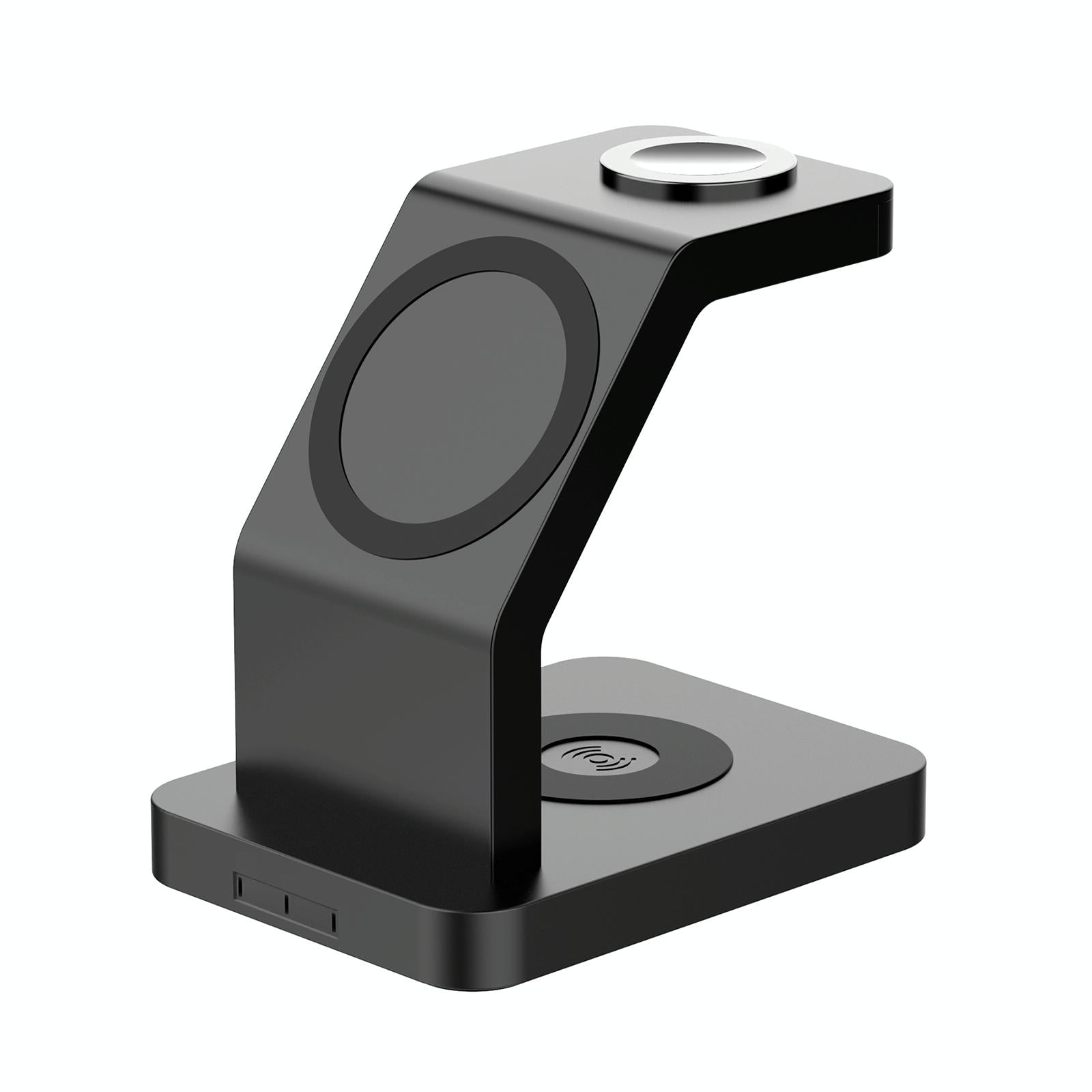 3 In 1 Magnetic Wireless Charger For Iphone Iwatch Airpods - Black