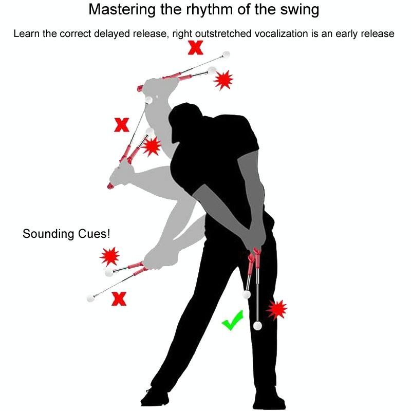 Indoor Golf Swing Practice Stick with Sound Assistant - Red