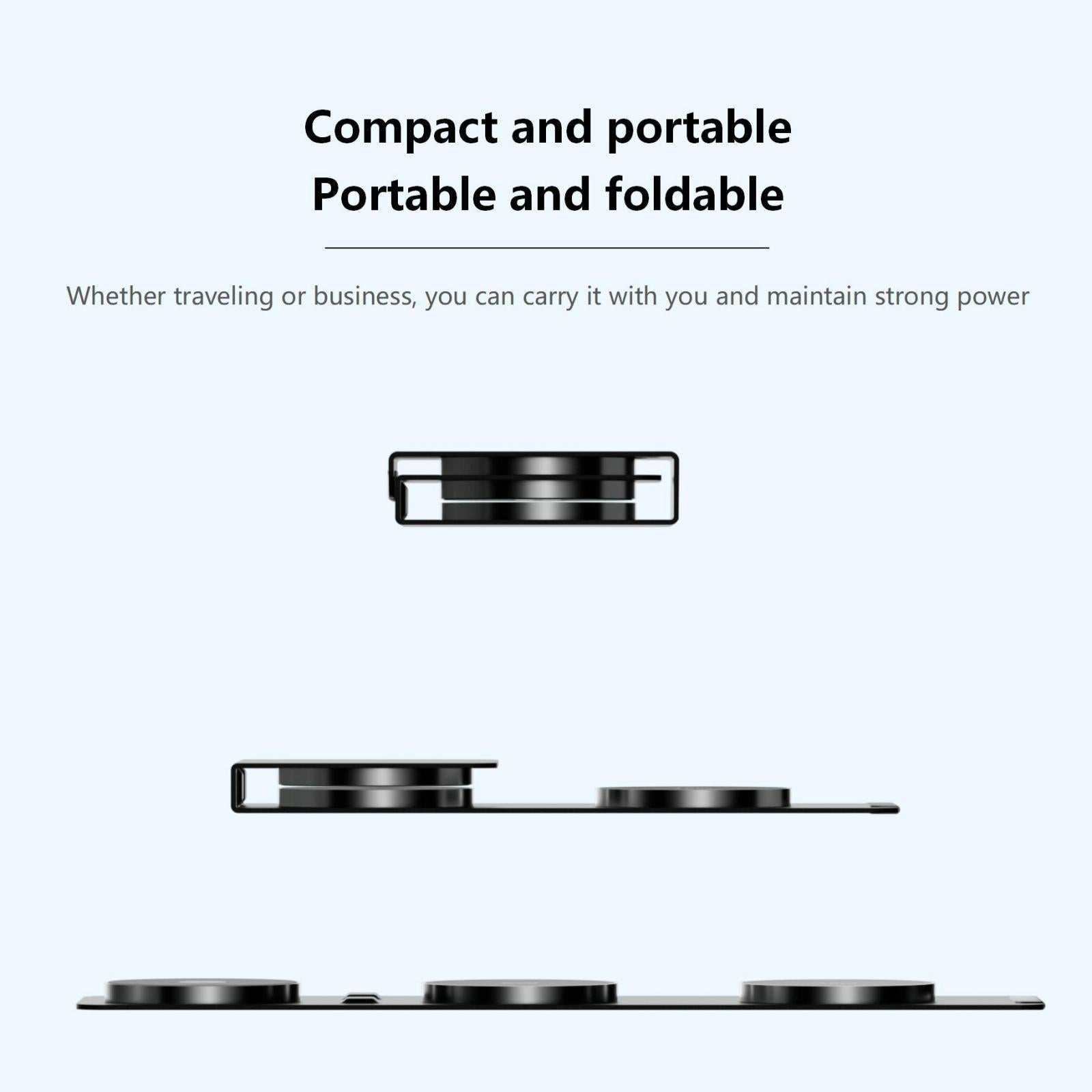 15W 3 In 1 Magnetic Wireless Charger - Blue