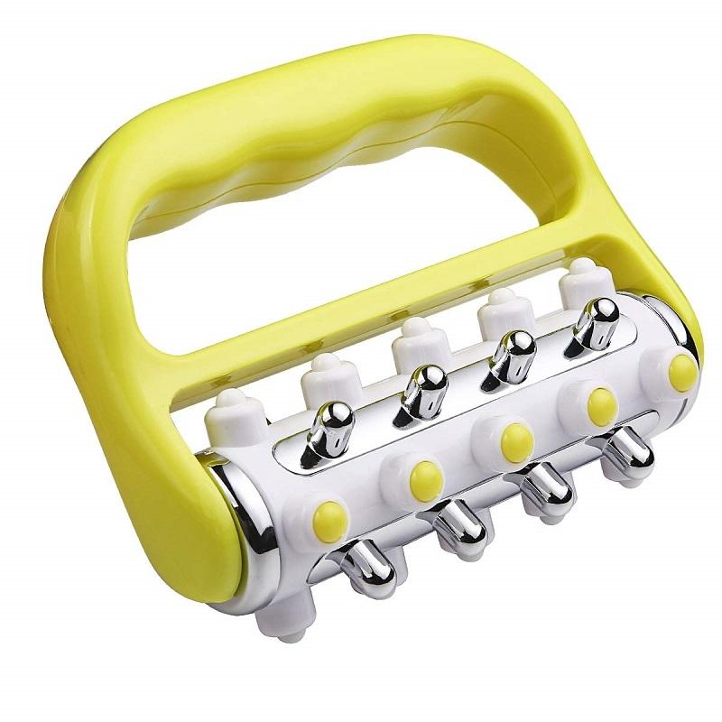 Curved Handheld Roller Massager 5 Rows Soothing Relief - Green