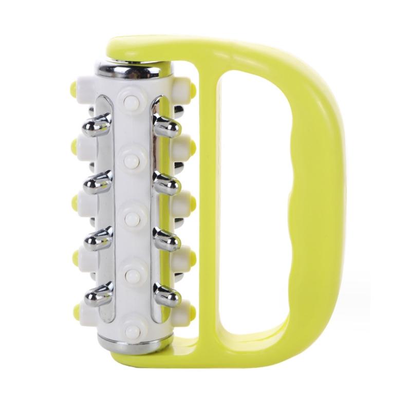 Curved Handheld Roller Massager 5 Rows Soothing Relief - Green