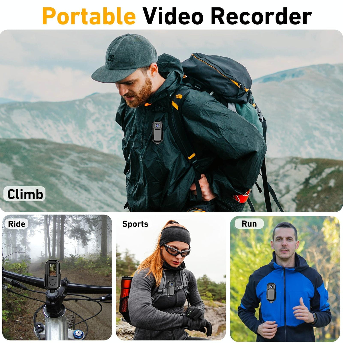 1080P Mini Action Cam For Sport Dv Video Recording 0.96 Inch Pocket Camera - Black