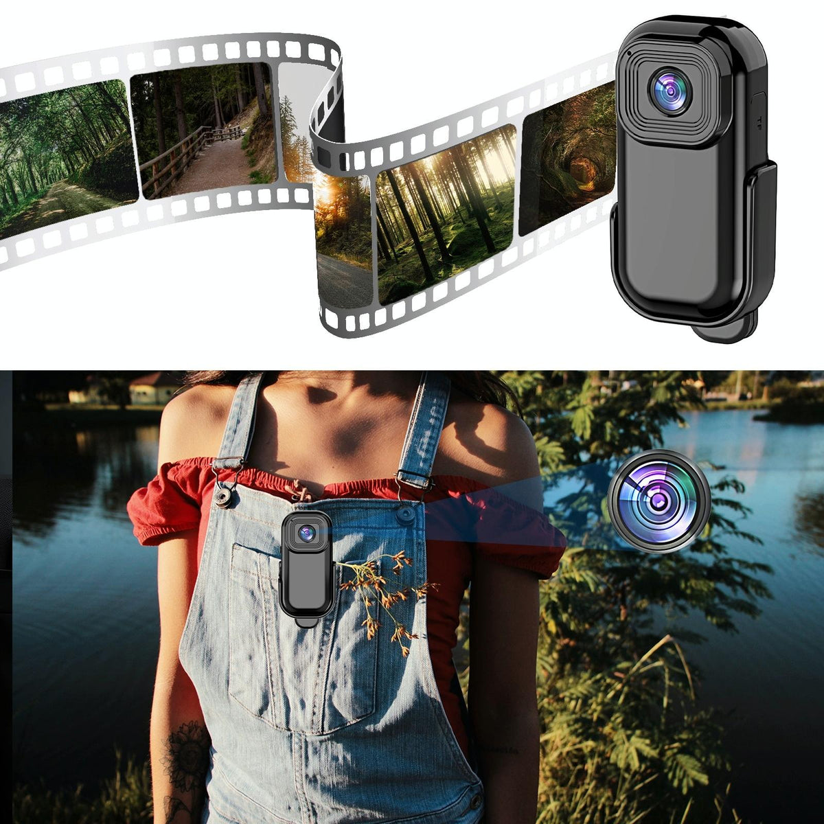 1080P Mini Action Cam For Sport Dv Video Recording 0.96 Inch Pocket Camera - Black