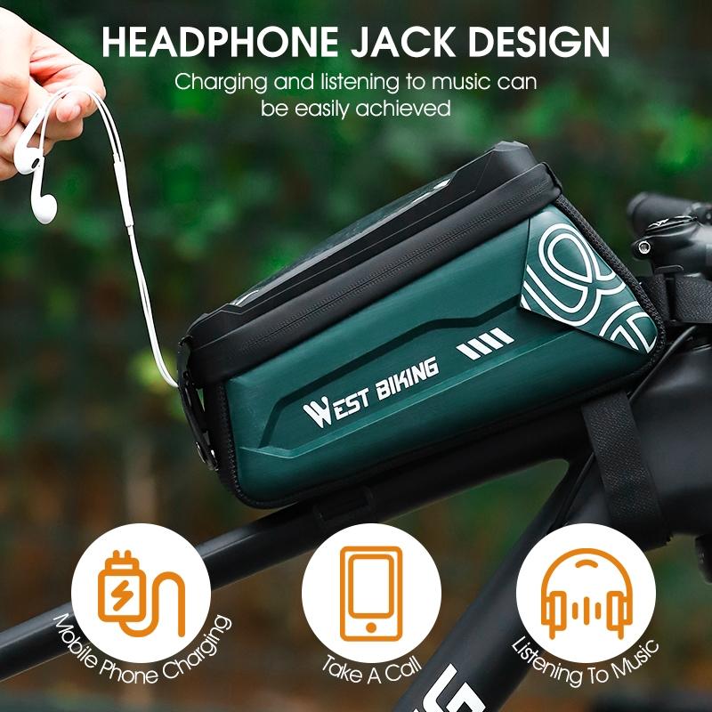 2.5L Hard Shell Bike Phone Bag - Dark Green