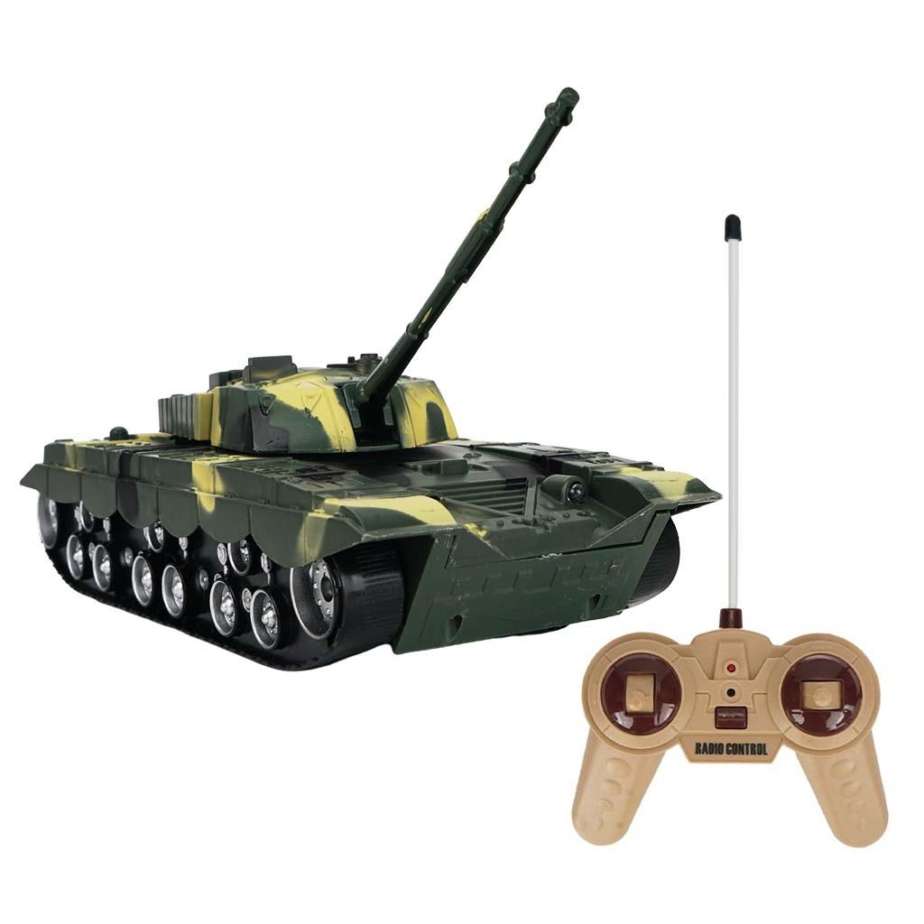 1 32 Four-way Rc Tank with Remote Control - Green