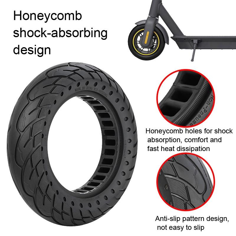 10x2.5 Inflatable Honeycomb Solid Run-flat Tire for Electric Scooter - Blue - 44Mm Slot Yellow