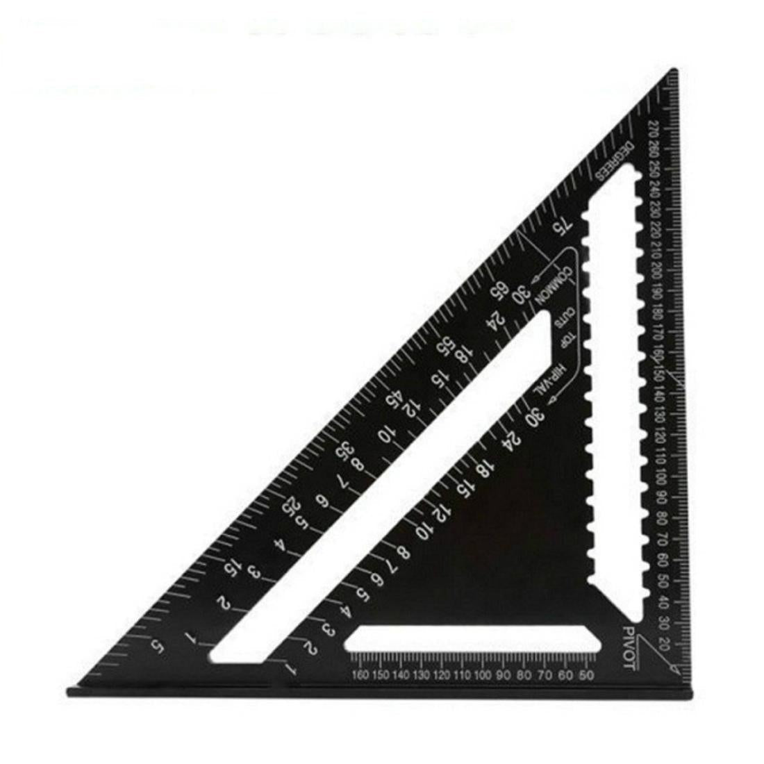 Woodworking Square Layout Gauge - Angle Ruler Measuring Tool - 12 Inch Black