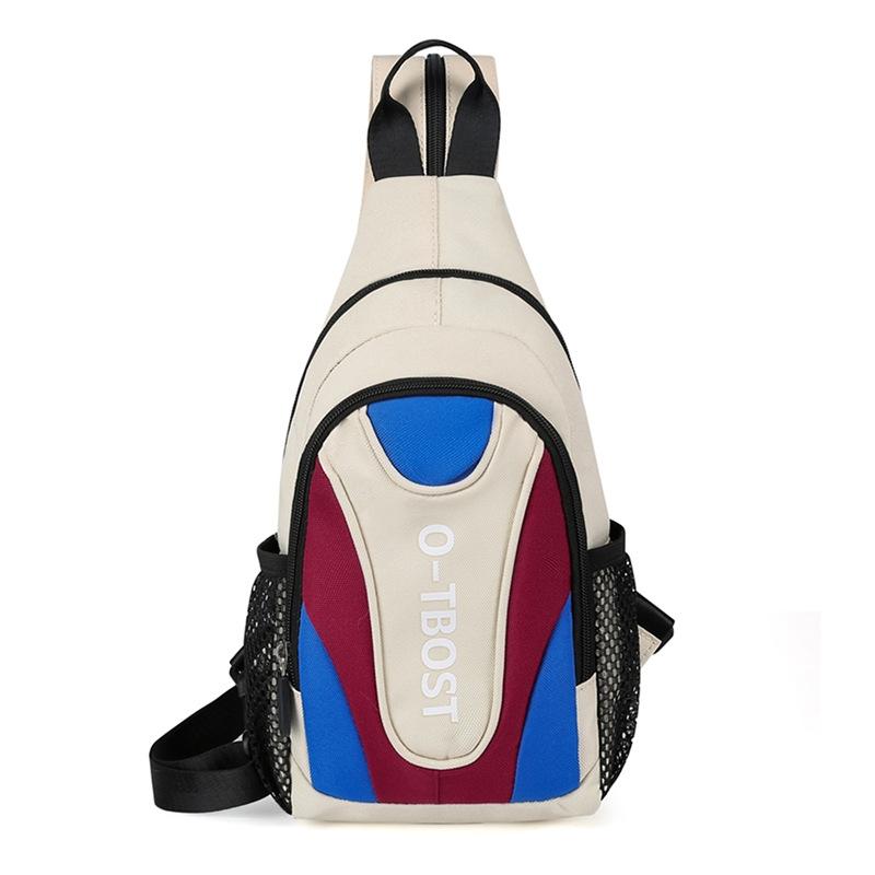 Multifunctional Crossbody Backpack For Outdoor Adventures - Beige And Red