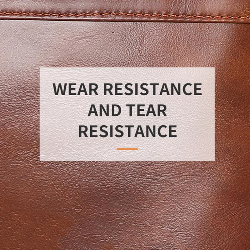 Large Capacity Retro Cowhide Briefcase - Coffee