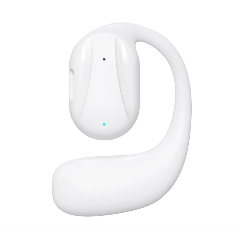 Black Yj77 Bluetooth 5.2 Ear-mounted Bone Conduction Headset for Left Ear - Left Ear White