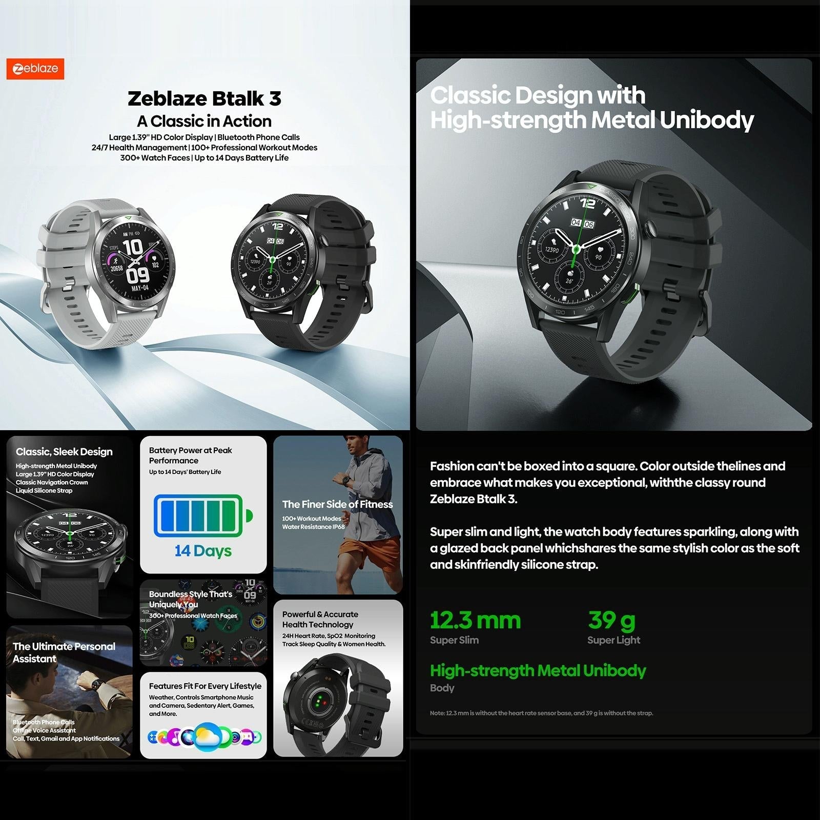 1.39 Inch Screen Voice Calling Smart Watch Support Heart Rate / Blood Pressure / Blood Oxygen - Starlight Silver